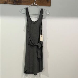 Tie-front Charcoal Mini Dress